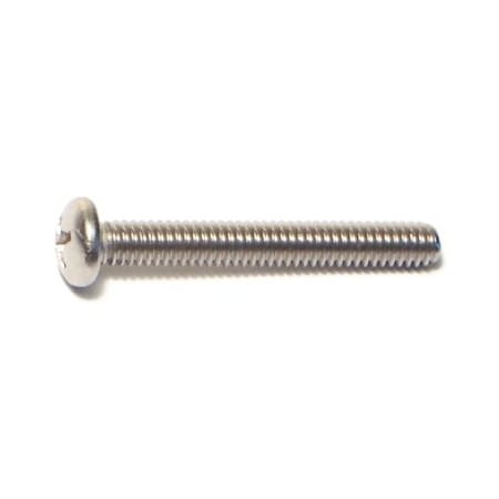 #8-32 X 1-1/4 In Phillips Pan Machine Screw, Plain Stainless Steel, 20 PK